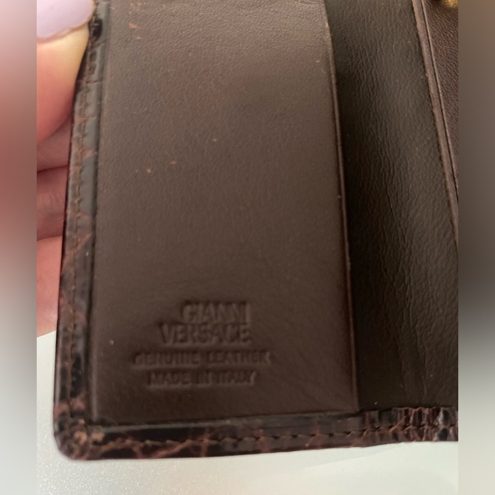 NEW Gianni VERSACE KEYS holder/wallet Leather crocodile imprint ITALY - Picture 8 of 12